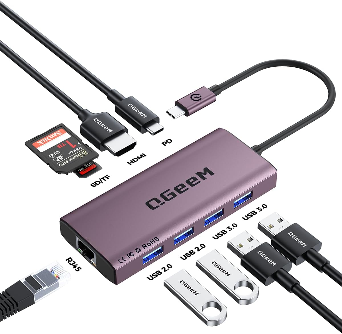 QGeeM, UCH092-1, hub USB 3.0