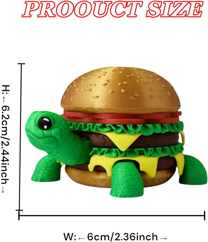 Kizcmvre Juego de hamburguesa de tortuga impresa en 3D