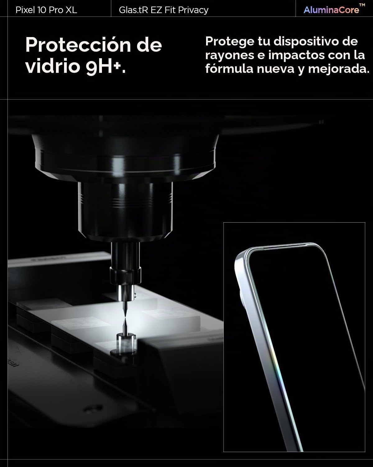 Spigen GlasTR EZ FIT Protector de Pantalla de Privacidad para Pixel 10 Pro XL/9 Pro XL