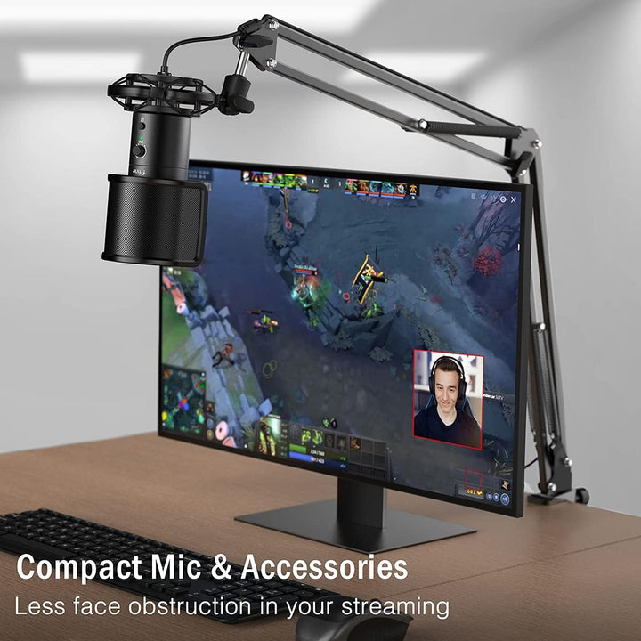 FIFINE - Kit de micrófono USB para juegos y streaming para computad...