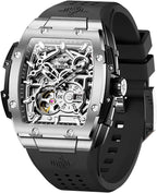 OLEVS Relojes para hombre, de cara grande, de acero inoxidable, resistente al agua, con fecha, analógicos, de cuarzo, modernos, de negocios, relojes de pulsera para hombre