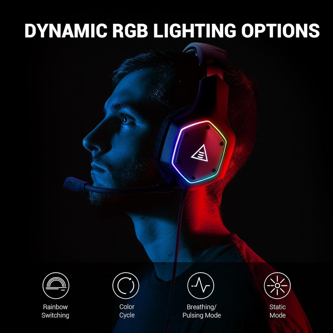 EKSA E1000 V2 Gaming Headset, PC Headset with USB C Plug, Wired Hea...