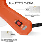 Pistola de pegamento caliente de tamaño completo ROMECH con alimentación dual de 60/100W y 21 barras de pegamento caliente (7/16"), pistola de pegamento industrial de calentamiento rápido y carga