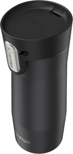 Contigo West Loop - Taza de viaje aislada de acero inoxidable 3.0, a prueba de fugas con tapa de sellado automático, 16 onzas, negro mate