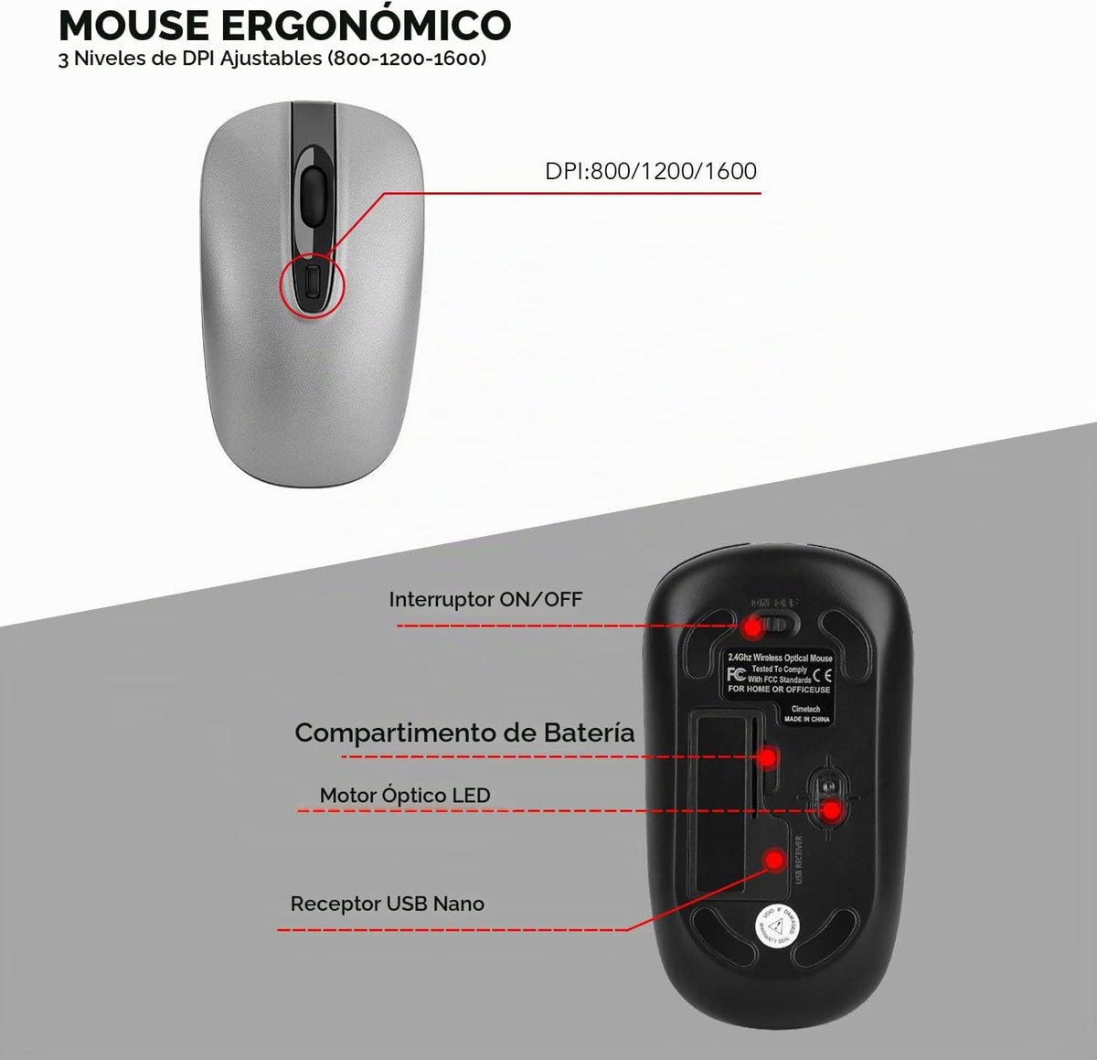 cimetech Combo de teclado y mouse inalámbricos, juego de teclado er...