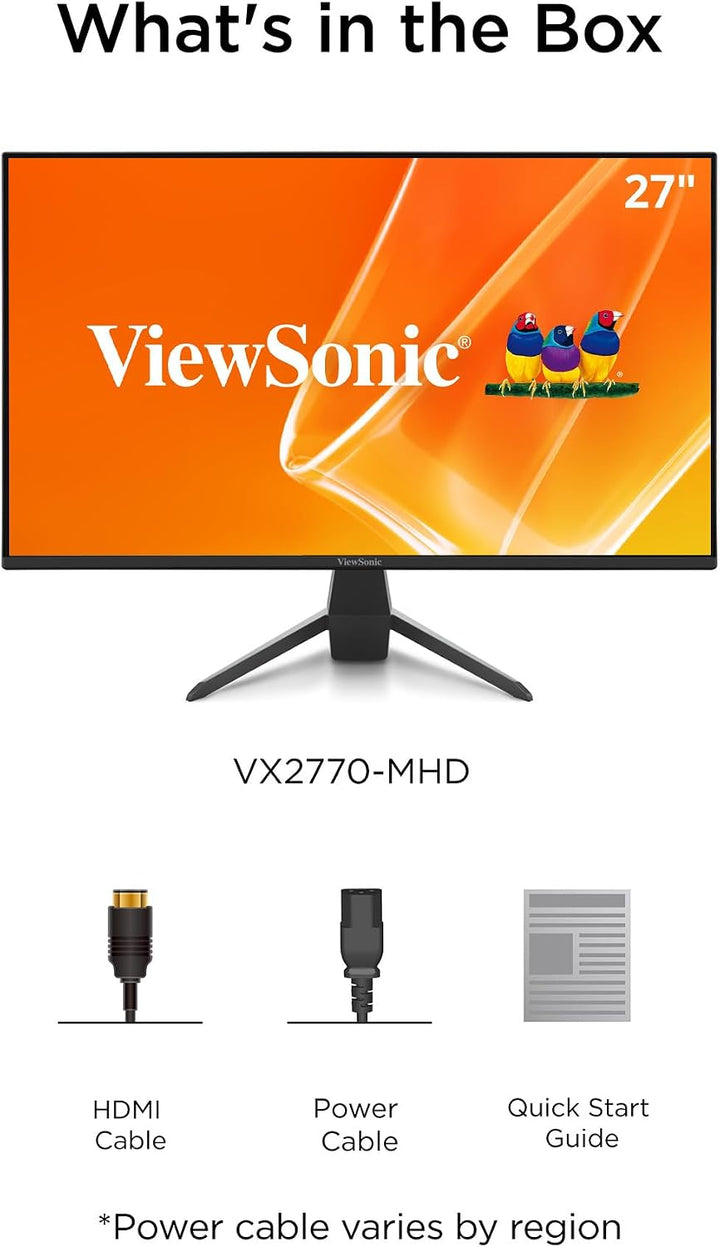 ViewSonic VX2770-MHD Monitor de 27 pulgadas 1080p, pantalla IPS con...