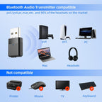 Adaptador Bluetooth para PS5, PS4, Mac, BT5.2 Adaptador de audio con