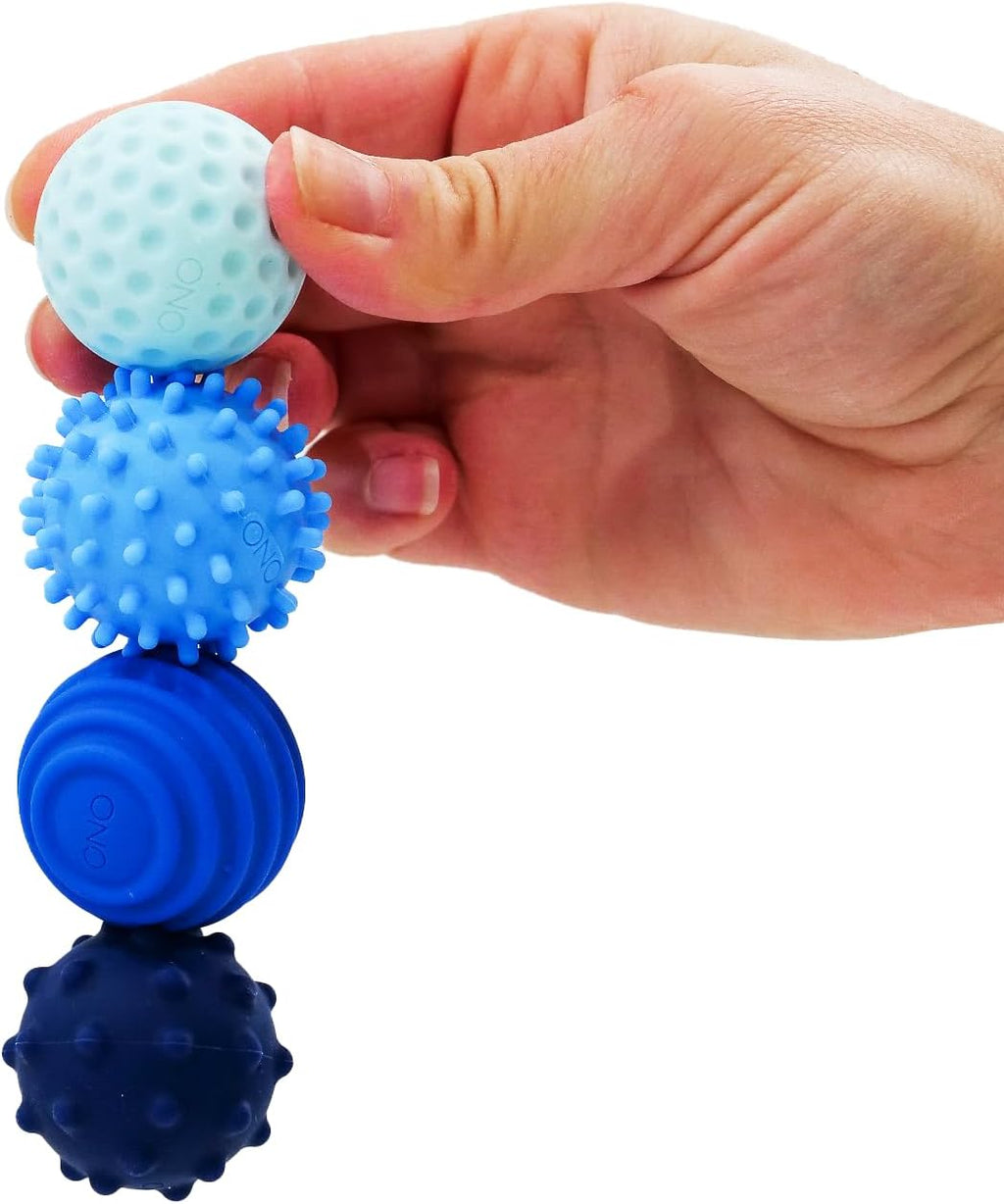 ONO Signets – Bolas magnéticas de silicona con hoyuelos, protuberancias y ondas texturizadas | Divertido juguete de mano para adultos | Ayuda a aliviar el estrés, la ansiedad, la tensión (Zafiro