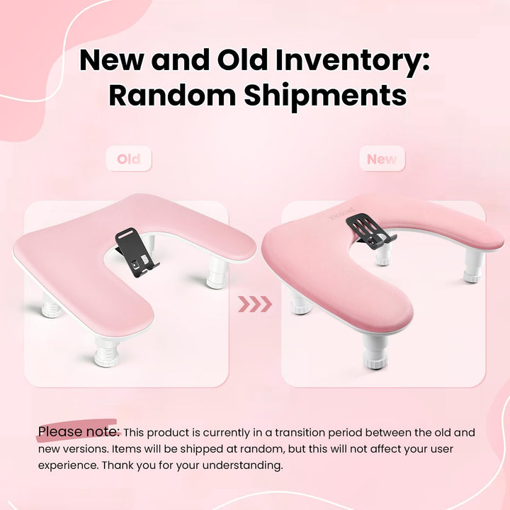 JODSONE Reposabrazos de manicura en forma de U rosa para uñas con s...