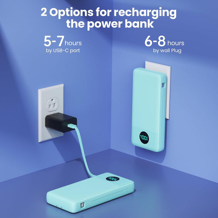 Cargador portátil de 33800mAh USB C con batería externa y enchufe d...