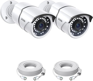 ZOSI 2PK - Cámara de seguridad PoE complementaria de 5 MP con cable...