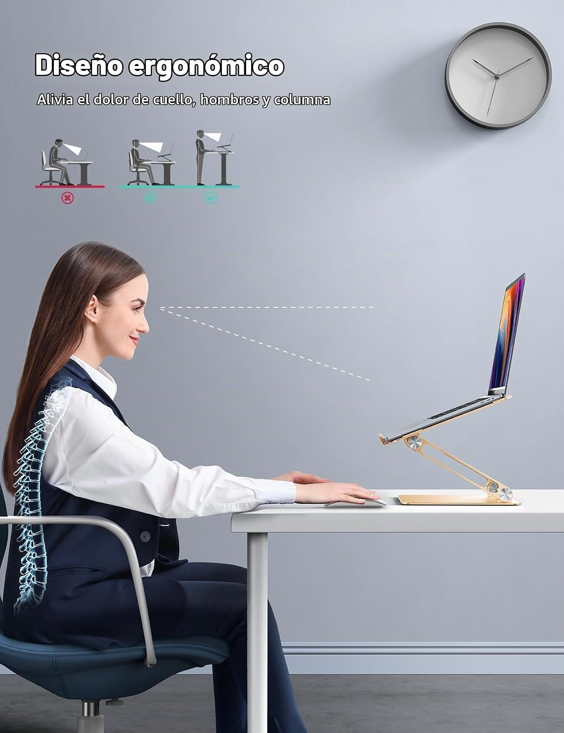 Lamicall - Soporte ajustable para laptop, portátil, soporte elevado...