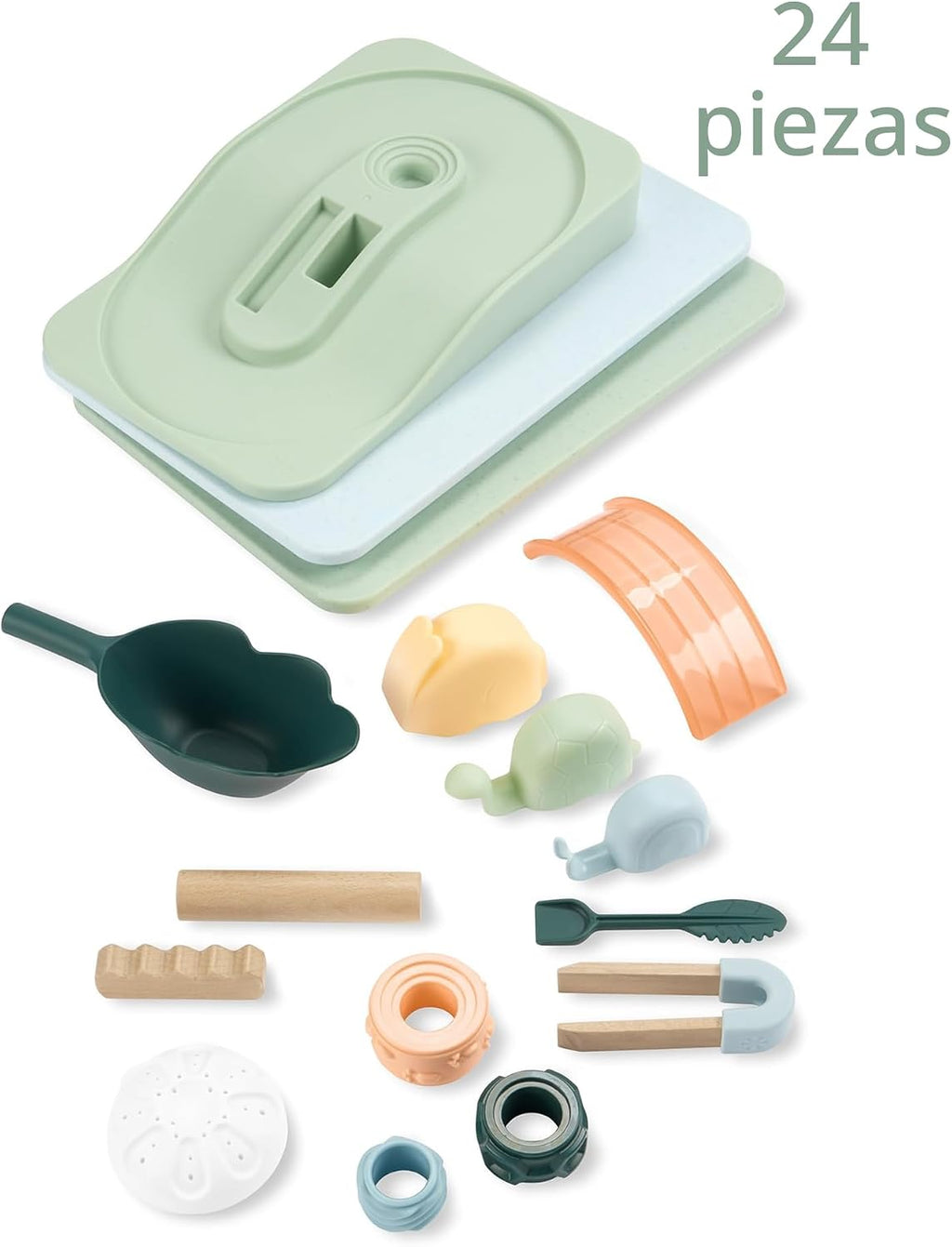 Skip Hop Discoverosity - Mesa sensorial 3 en 1 para niños pequeños con 13 herramientas sensoriales inspiradas en la naturaleza, guía de actividades de 8 páginas, 2 contenedores y 2 tapas convertibles