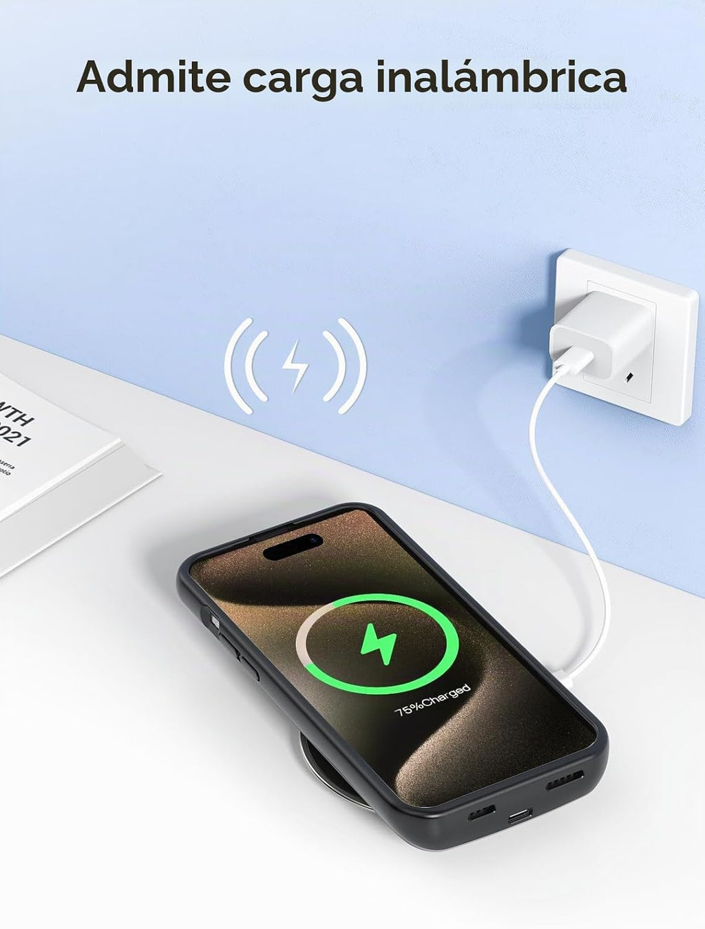 NEWDERY - Funda de batería para iPhone 15 Pro Max/iPhone 15 Plus, 10000mAh