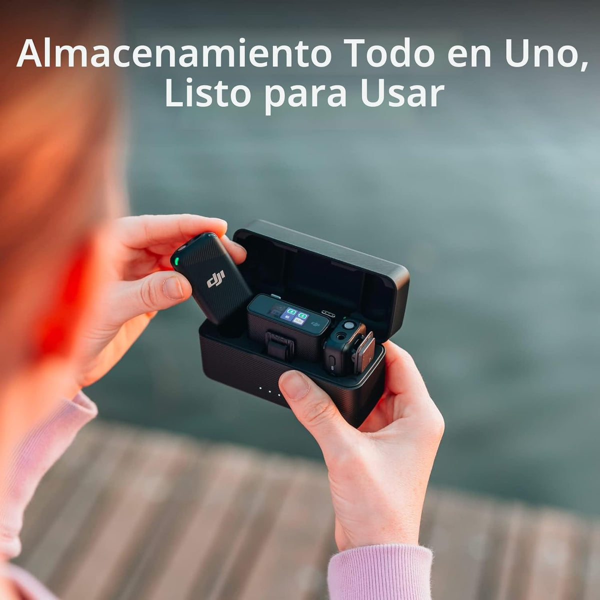DJI Mic (2 TX + 1 RX + Estuche de Carga), Micrófono Lavalier Inalámbrico