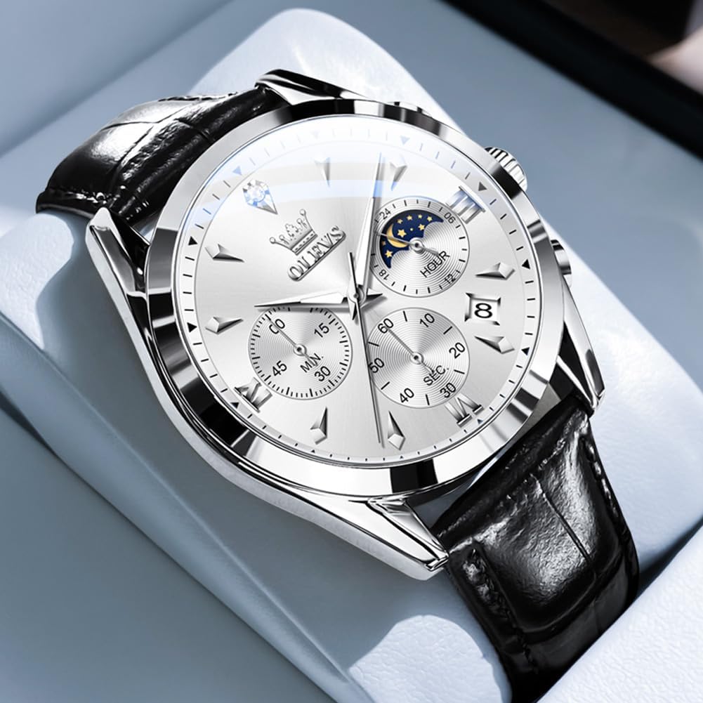 Relojes OLEVS para Hombre Lujo Esfera Grande Relojes Impermeables