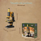 PANTASY - Kit de construcción de microscopio retro con acabado de latón antiguo para adultos