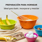 Juego de 4 cuencos mezcladores de melamina de confeti, colorido y
