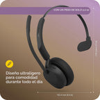 Jabra Evolve3 45 - Auriculares inalámbricos Bluetooth con micrófono, USB-A