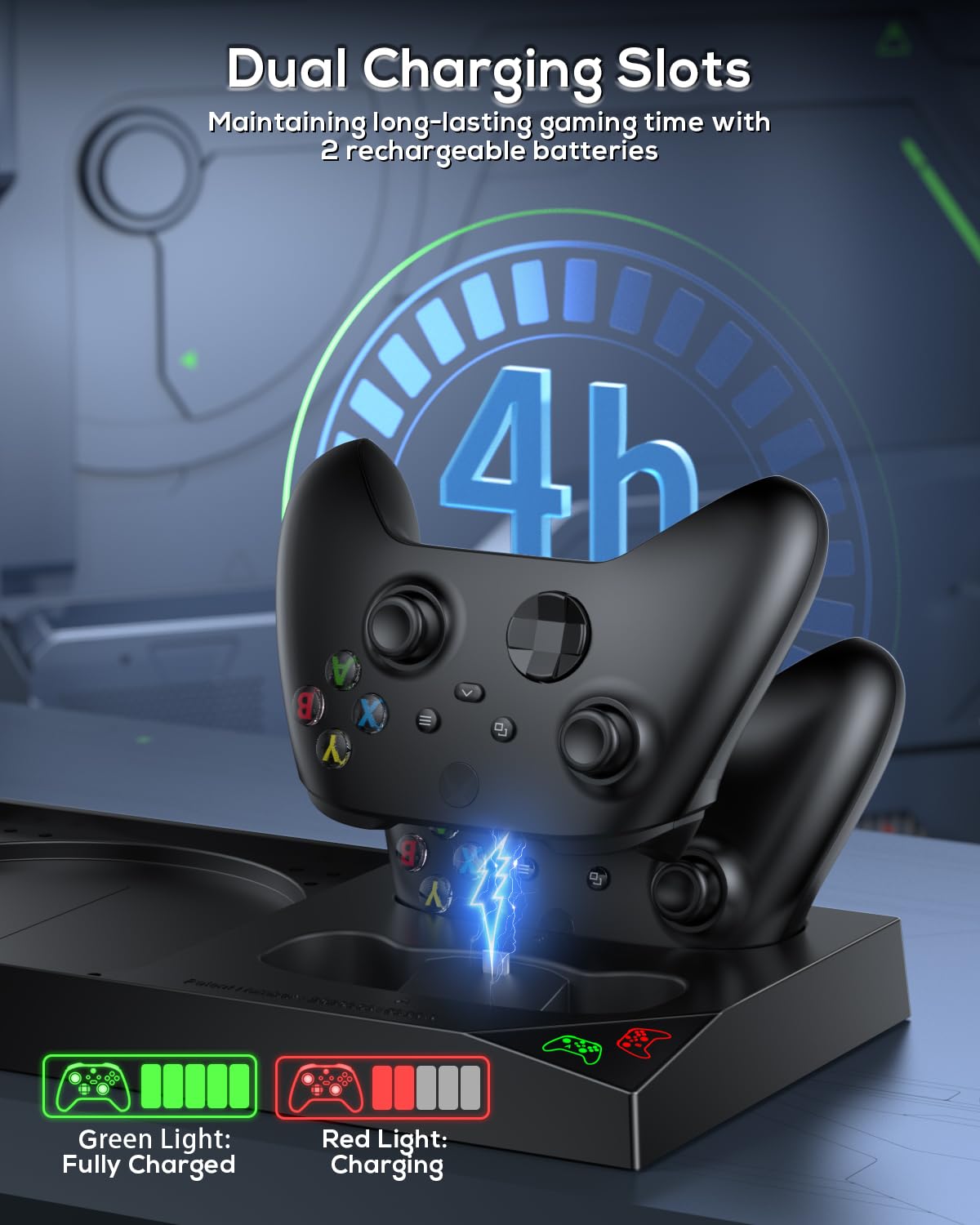 MENEEA Cooling Fan & carga Stand para Xbox Series X Console & Controller