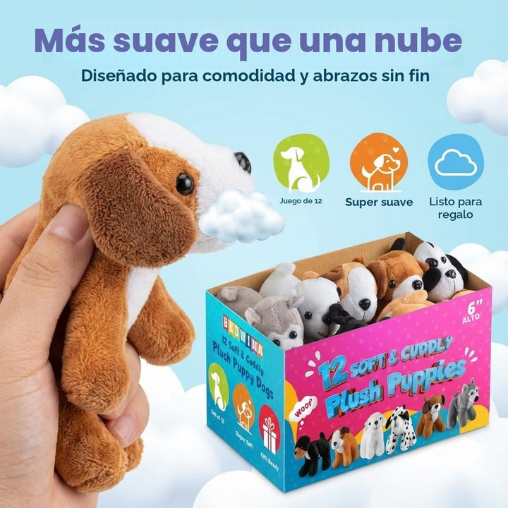 Bedwina Perros de peluche (paquete de 12) animales de peluche peque...