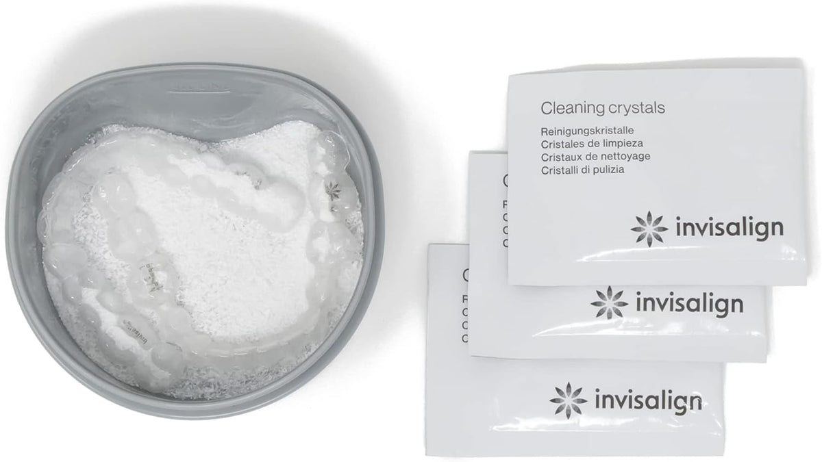 INVISALIGN Cristales de limpieza para alineadores transparentes y retenedores con bañera