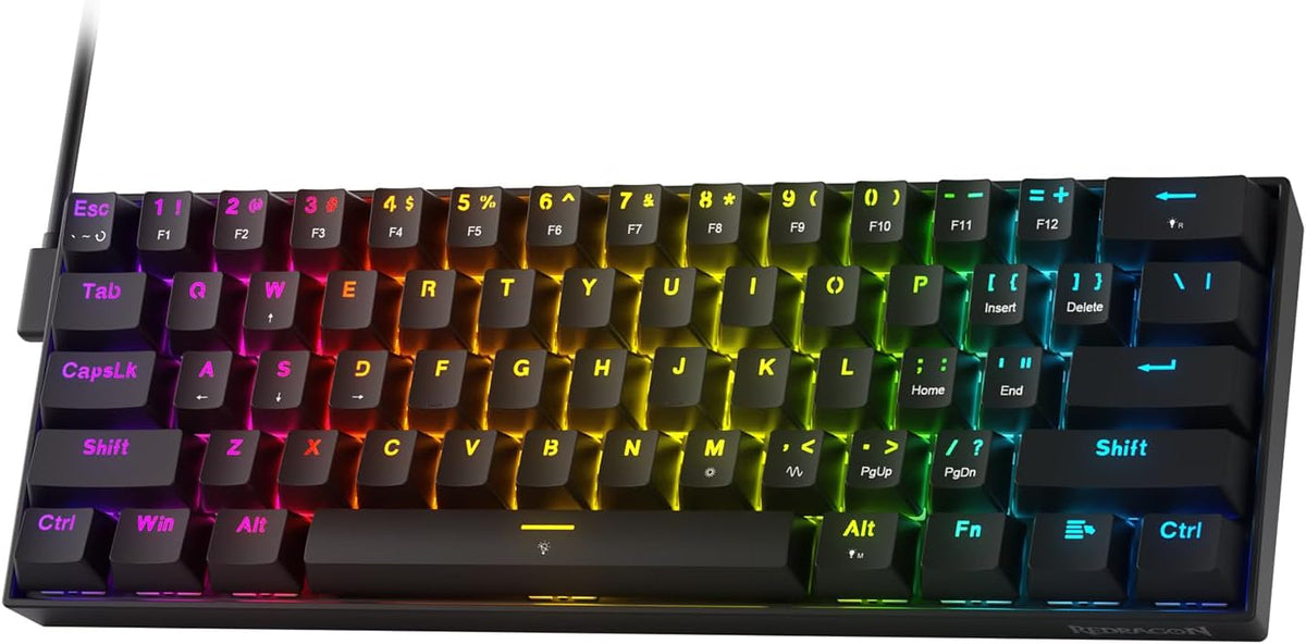 Redragon K617 HE Teclado Gaming de Activación Rápida, 60% 61 Teclas...