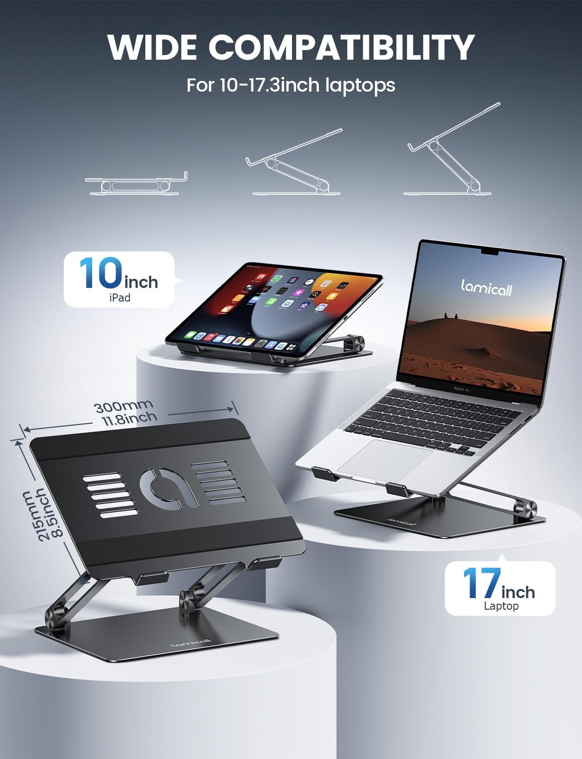 Lamicall Soporte Ajustable para Laptop, Elevador Portátil para Lapt...