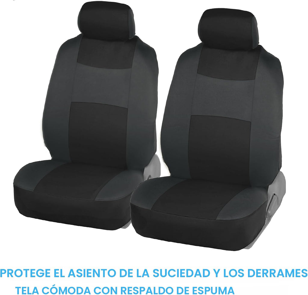 BDK PolyPro - Juego completo de fundas de asiento de auto en carbón invertido, fundas para asiento delantero y trasero divididos para autos, fácil de instalar, juego de fundas para asientos de auto y