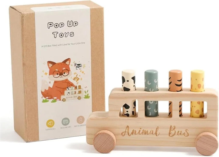 Traditional Wooden Pop Up Toys for BabiesBus Toy