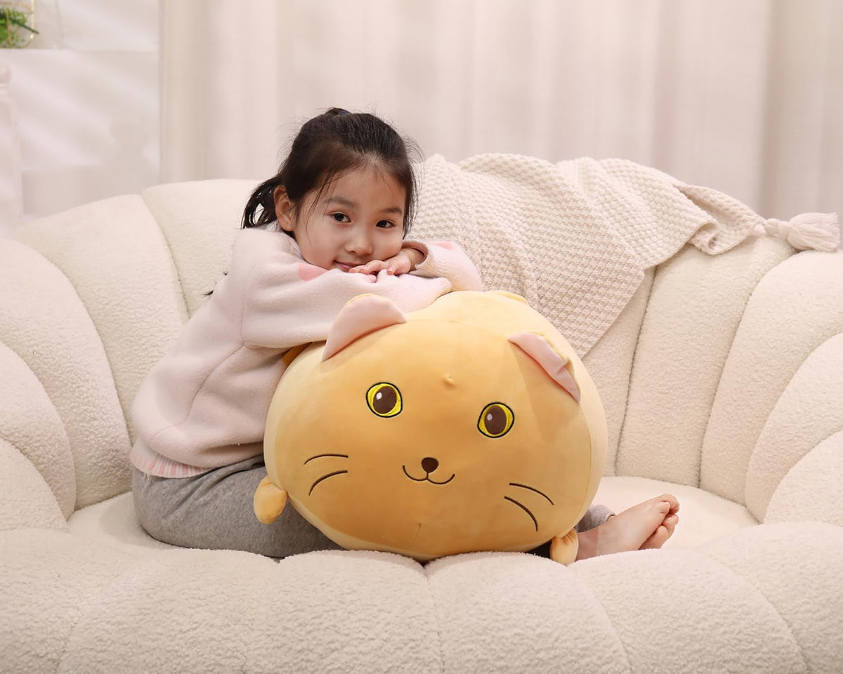 YESGIRL Almohada de felpa de gato súper suave de 20 pulgadas, adorable juguete de peluche, Large