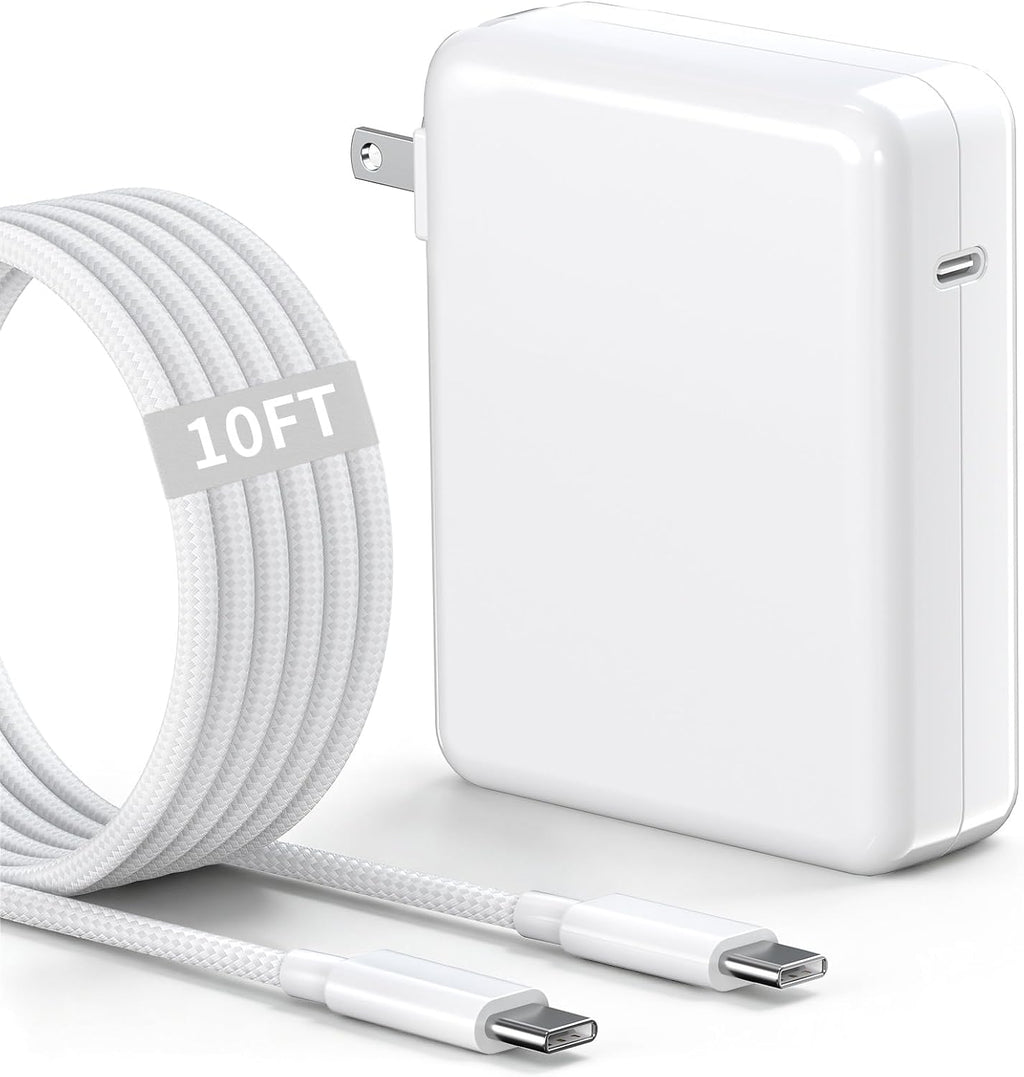 Cargador MacBook Pro, Adaptador de Energía USB C de 140W, Cable USB C a USB-C de 10 pies