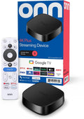 onn - Dispositivo de transmisión 4k Plus, dispositivo de transmisión ultrarrápida de Google TV, almacenamiento de 16 GB, RAM de 2 GB, remito con control de voz, solo EE. UU