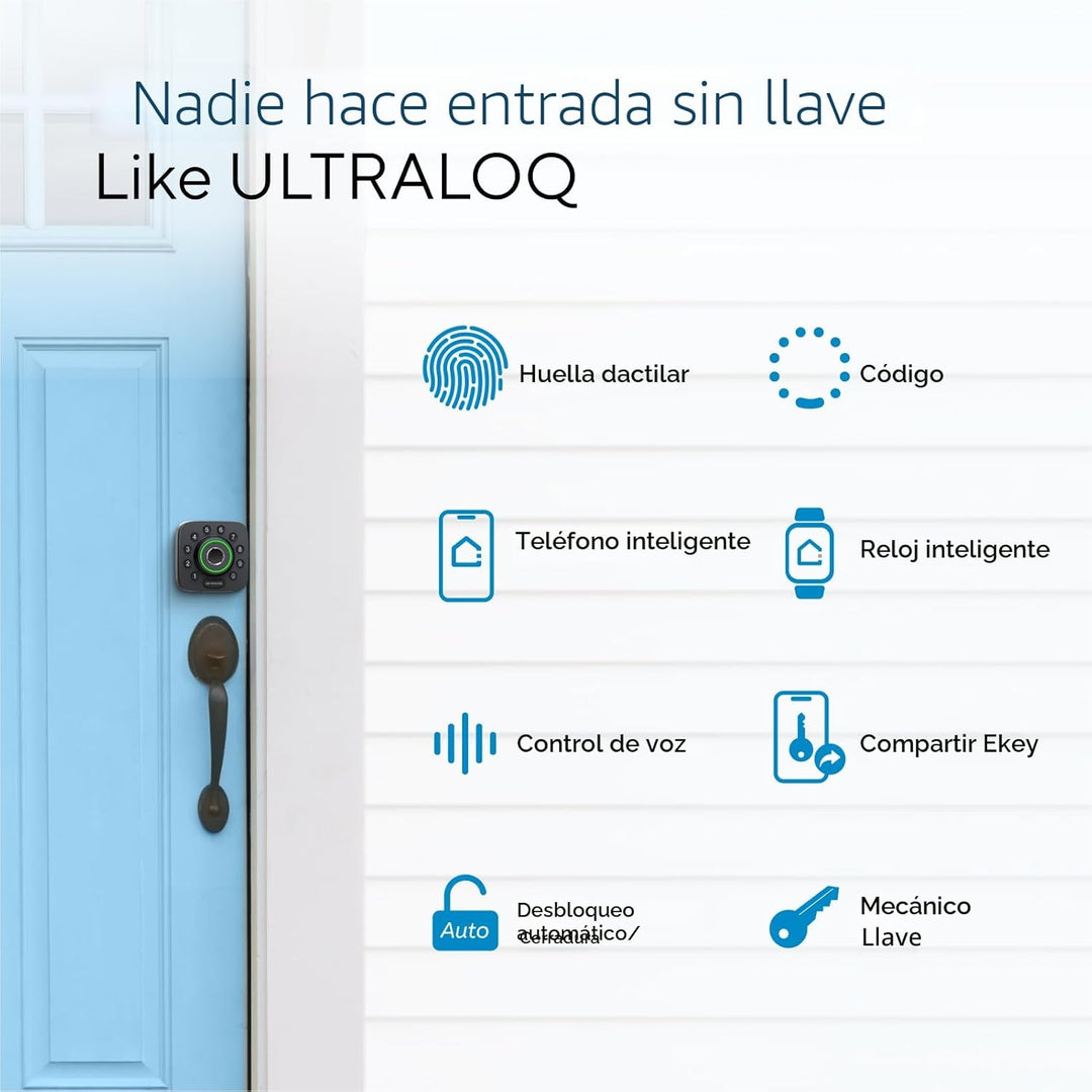 ULTRALOQ U-Bolt Pro - Cerradura inteligente WiFi con sensor de puer...