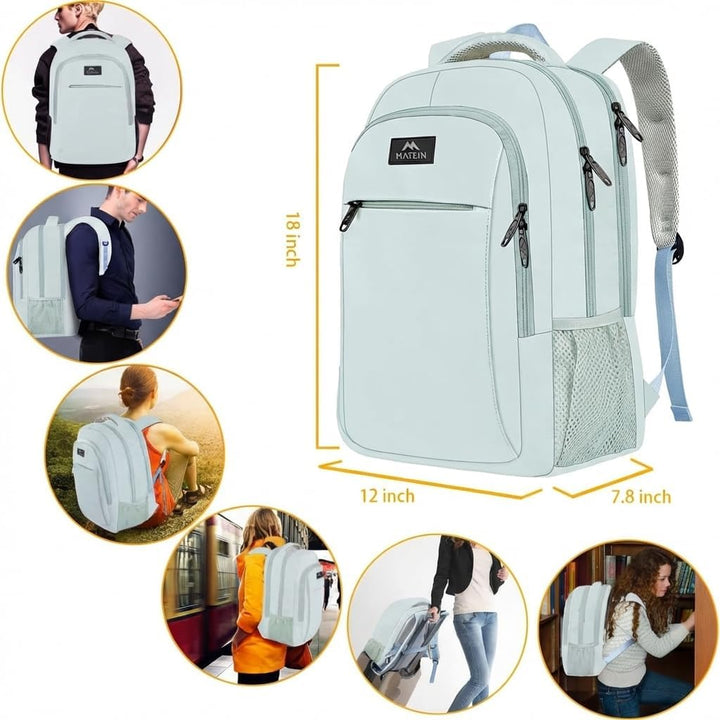MATEIN Mochila de viaje para laptop, mochila escolar ligera antirro...