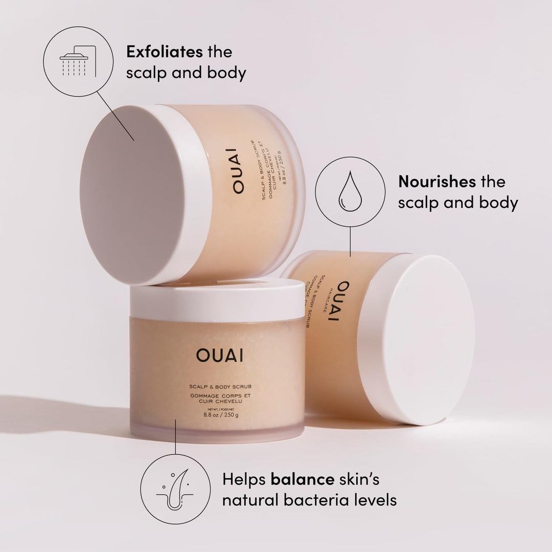 OUAI Melrose Place - Exfoliante corporal con mezcla de azúcar y ace...