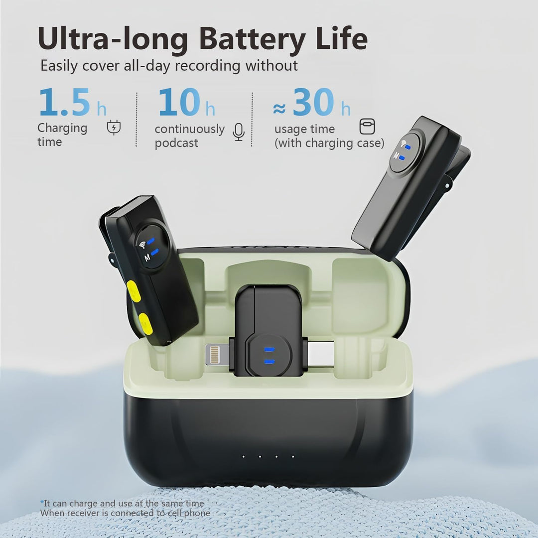 MAYBESTA Micrófono Lavalier inalámbrico para iPhone y teléfono Andr...