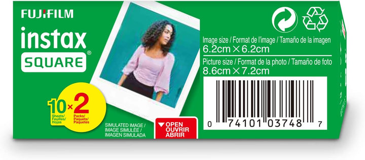 Fujifilm Instax Square Twin Pack Película - 20 Exposiciones (Paquet...