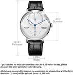 FEICE Reloj para Hombres Bauhaus Reloj Mecánico para Hombre Análogo Impermeable Automático Estilo Casual de Vestir con Espejo Convexo Correas de Cuero Fecha -FM202