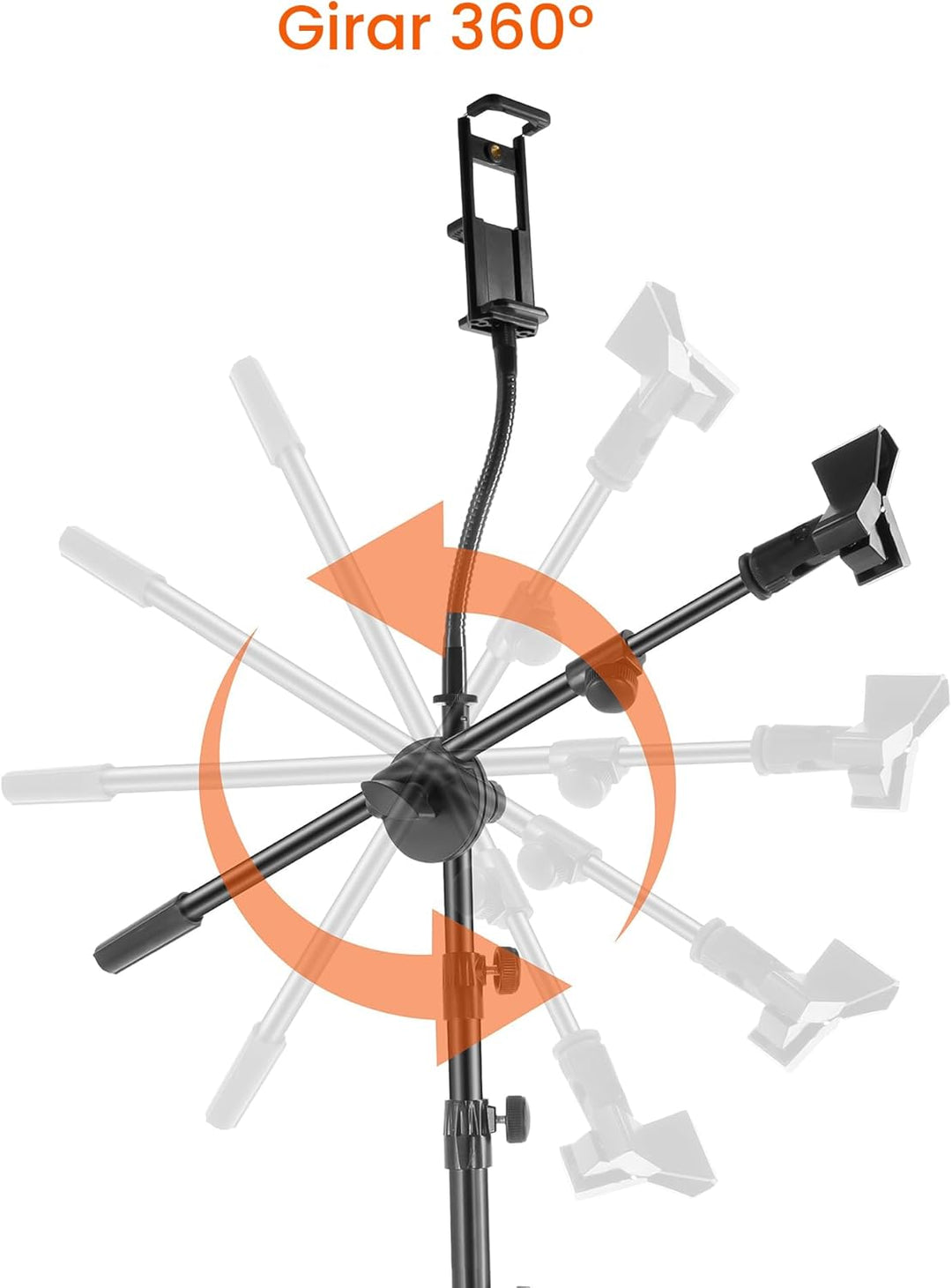 Soporte de micrófono con clip para IPAD, soporte de micrófono plega...