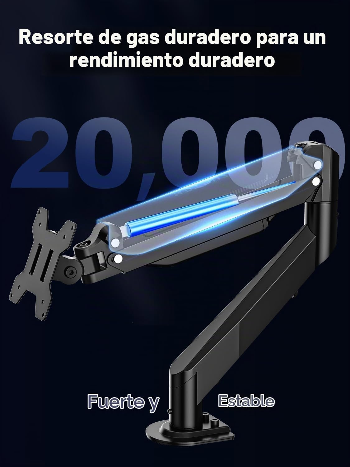 suptek - Soporte de escritorio para laptop, soporte de montaje para monitor y laptop totalmente ajustable para portátil de 13 a 18 pulgadas y pantalla de monitor de 17 a 35 pulgadas