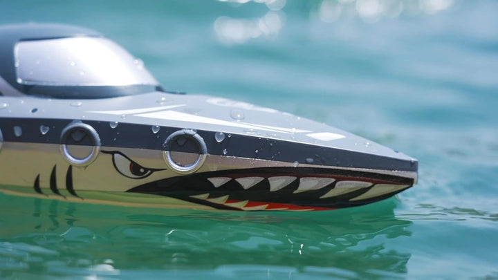 Barco RC de tiburón para niños y adultos, barco de carreras de cont...