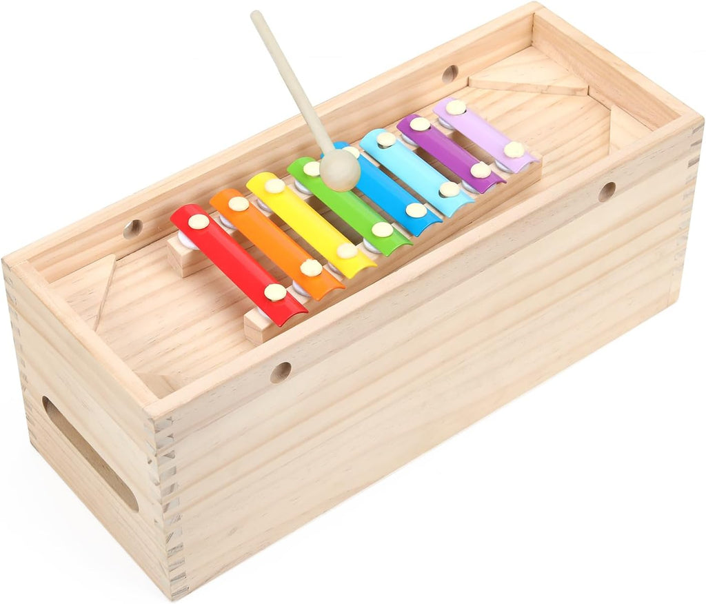 Montessori Toys, Bloques de Construcción de Madera Sólida y Formas, Juego de Xilófono