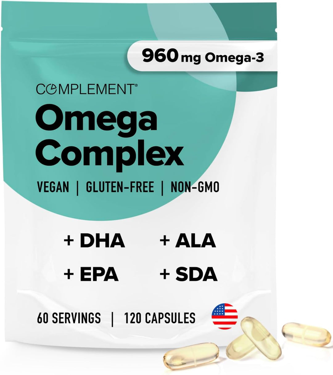 Complement Suplemento vegano Omega 3 - 960 mg de ácidos grasos omeg...