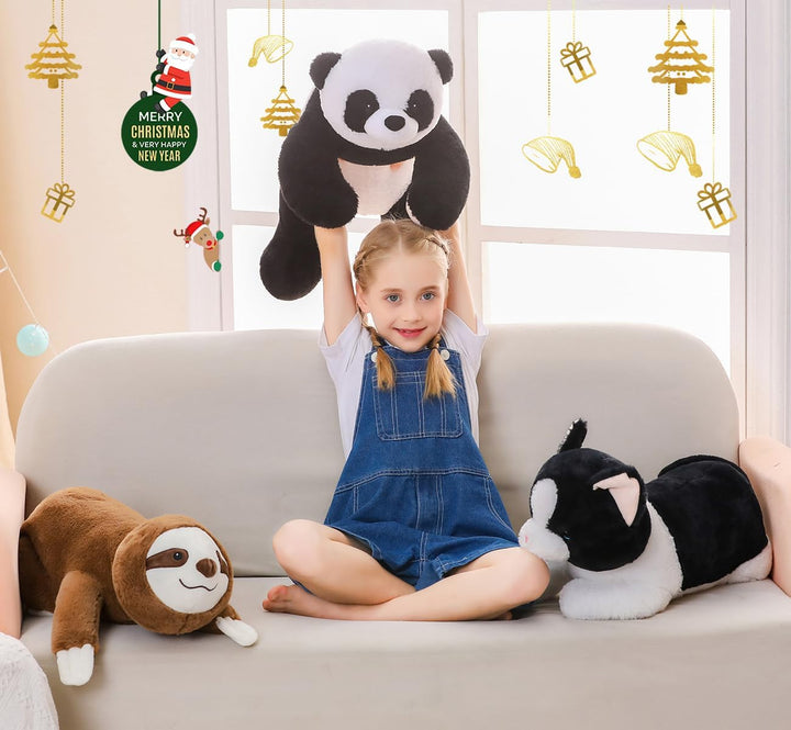 Wepop Animales de peluche con peso de 5 libras, felpa de panda gran...