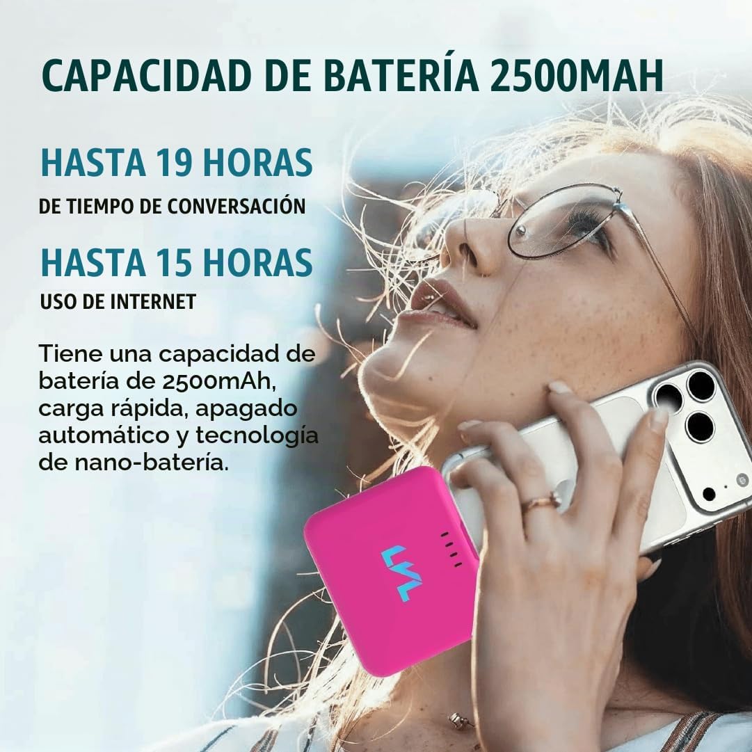 Cargador portátil LLEVVELL Spark para iPhone 17/16/15 USB C 2500mAh Banco de energía, Rosa