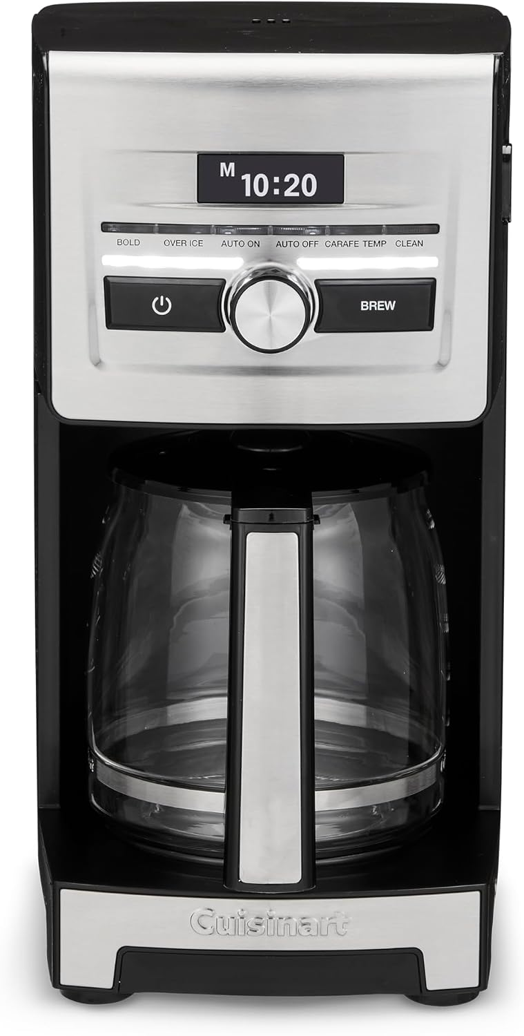 Cuisinart Personal Brew™ - Cafetera de 12 tazas, cafetera automática, cafetera programable para comodidad de preparación casera con fuerza de preparación ajustable, acero inoxidable/negro, DCC-12