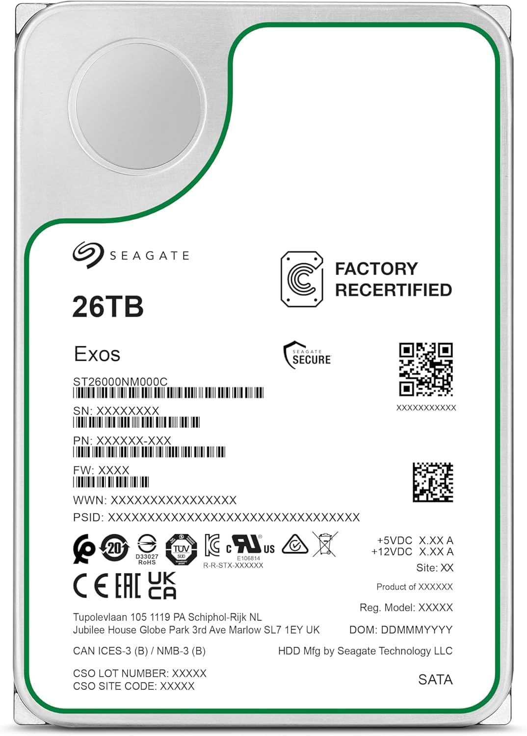 Seagate Exos - Disco duro interno de 26 TB - 3.5 pulgadas CMR SATA...