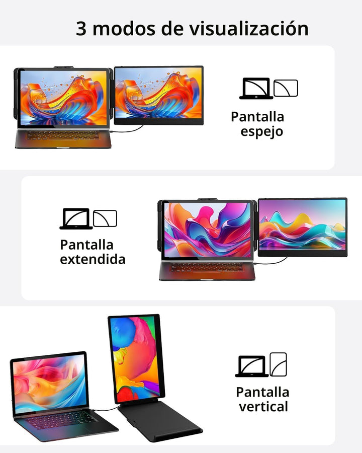 Extensor de pantalla para laptop, 14 pulgadas, FHD 1080P IPS, exten...