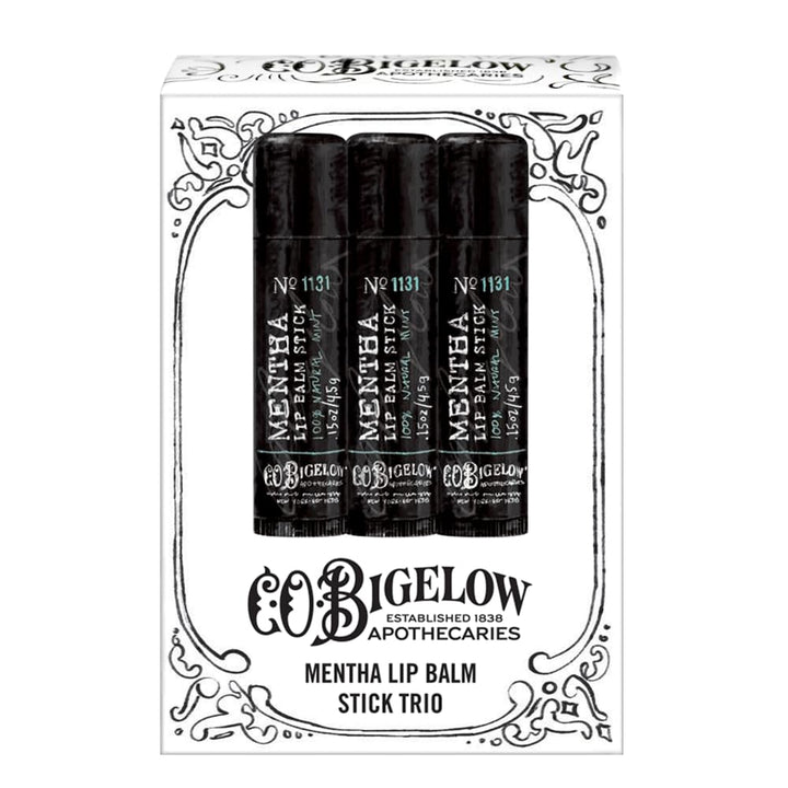 C.O. Bigelow Mentha Lip Balm Sticks, paquete de 3 barras de bálsamo...